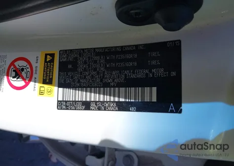 2015 Lexus Rx 350 z USA, uszkodzony, nr VIN 2T2BK1BA5FC306023